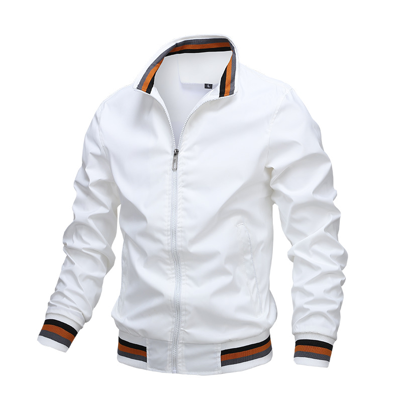 Men's zip-up jacket with stand collar